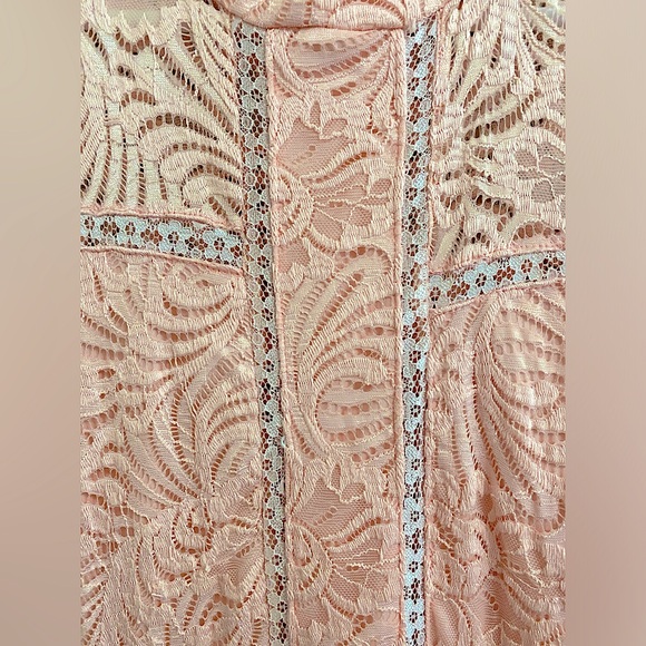 Pink Lace & Chiffon Tailored Bridesmaid Dress , Graduation Dress , Prom Dress - Picture 4 of 11